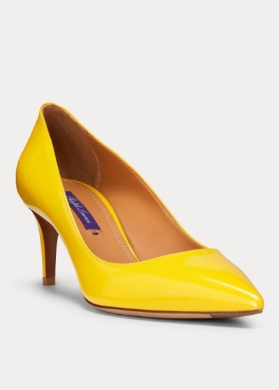 Bombas Ralph Lauren Mujer Amarillos - Dinah Patent Calfskin - JXUOQ2086